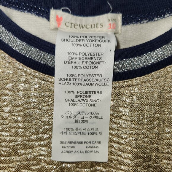 Crewcuts Girls 10  Gold Mettalic Elastic Waist Pullover Dress 2497 - Picture 3 of 7